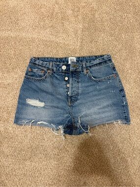 BDG Cutoff Distressed Denim Shorts - Blue